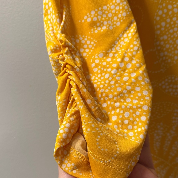 Susan Graver Yellow Patterned Blouse - Picture 5 of 5